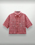 Red rhinestone flannel